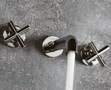 VERA - 3 hole wall-mounted washbasin tap with aerator by GUGLIELMI RUBINETTERIE - view 3